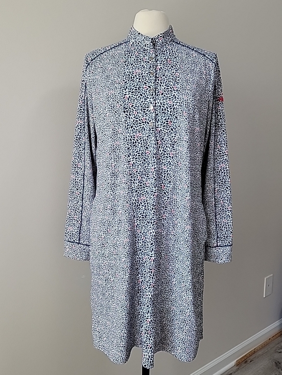 Fairway & Greene Dresses & Skirts - Fairway & Greene Long-Sleeve Golf Dress Print Quarter Button Packets Size XL EUC
